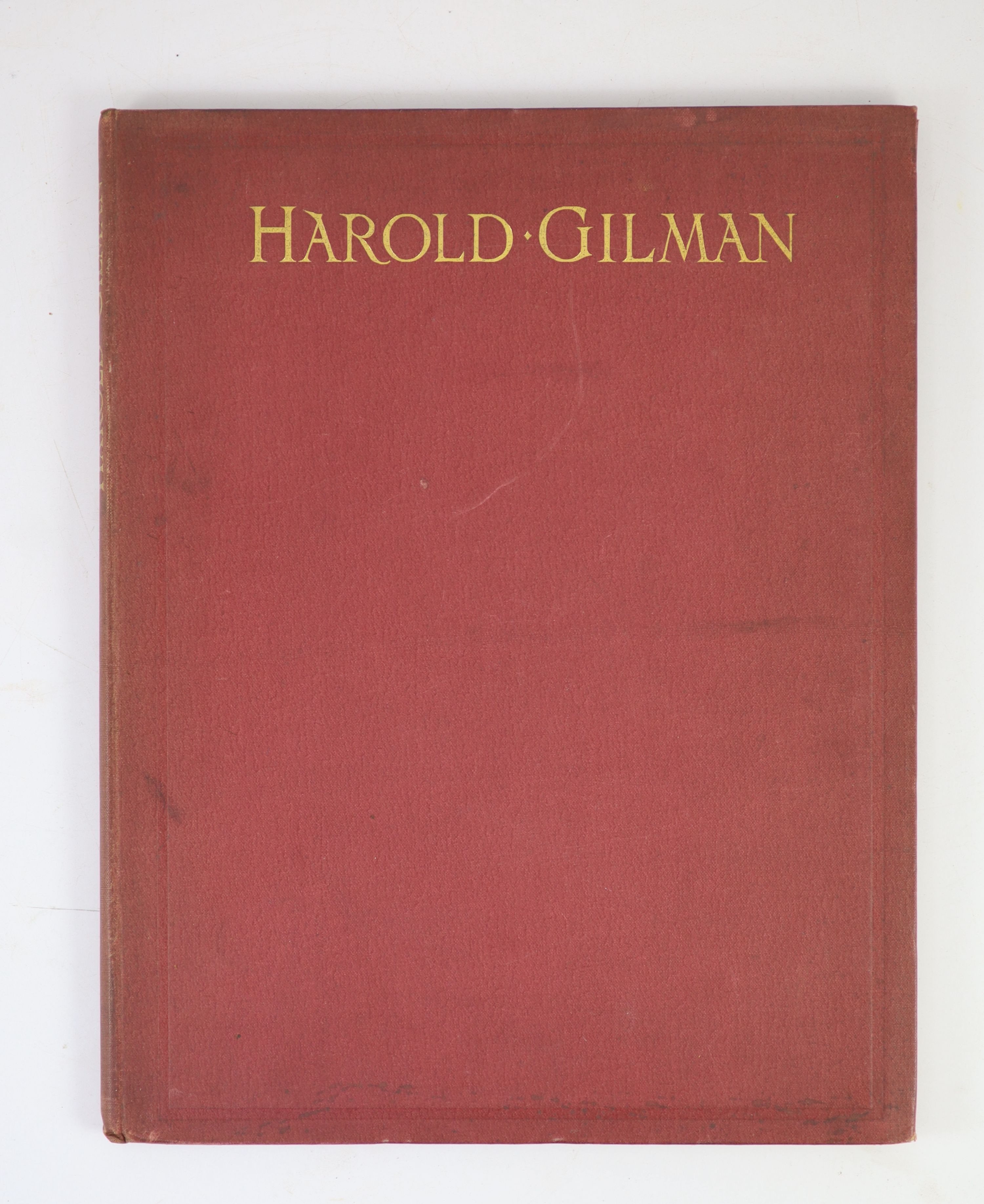 Lewis, Wyndham and Furgusson, Louis F - Harold Gilman - An Appreciation, 4to, original cloth, tissue guarded colour frontis and thirty-two black and white plates, Chatto and Windus, London, 1919